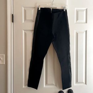 JCrew Black Leather Tux Stripe Pixie Pant